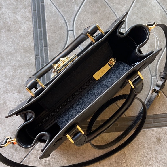 Michael Kors Hamilton Small Satchel Shoulder Leather Bag Black - Picture 4 of 16